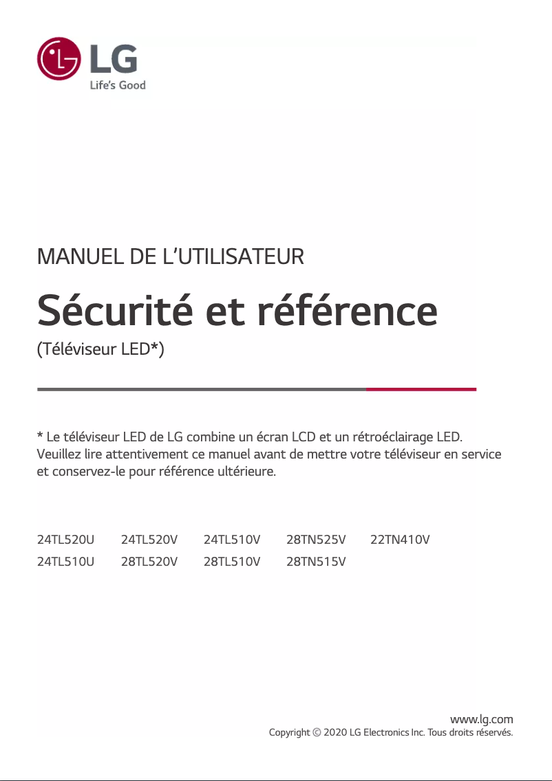 Image de la première page du manuel de l'appareil 24TL520V-PZ