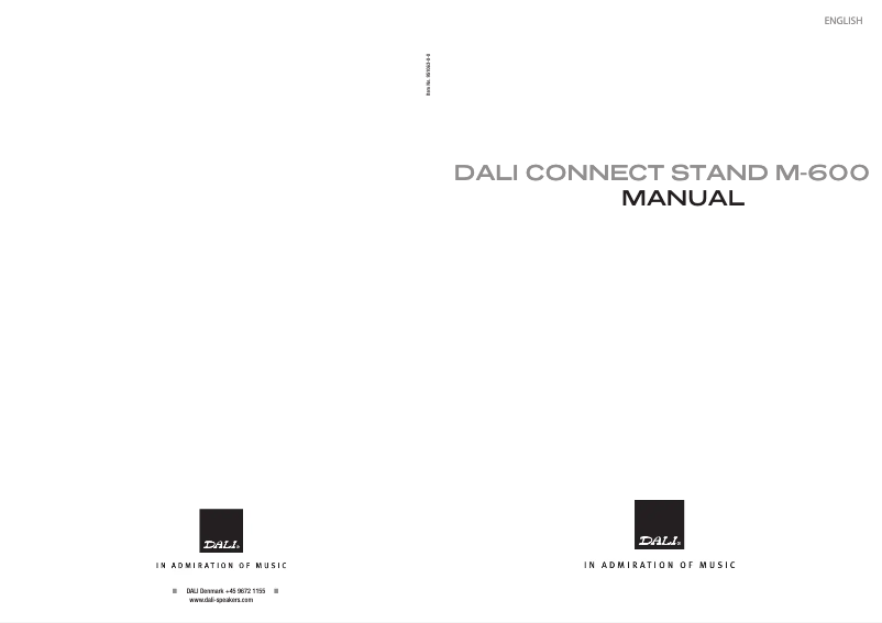 Page n°1 - Manuel utilisateur Dali Connect Stand M-600