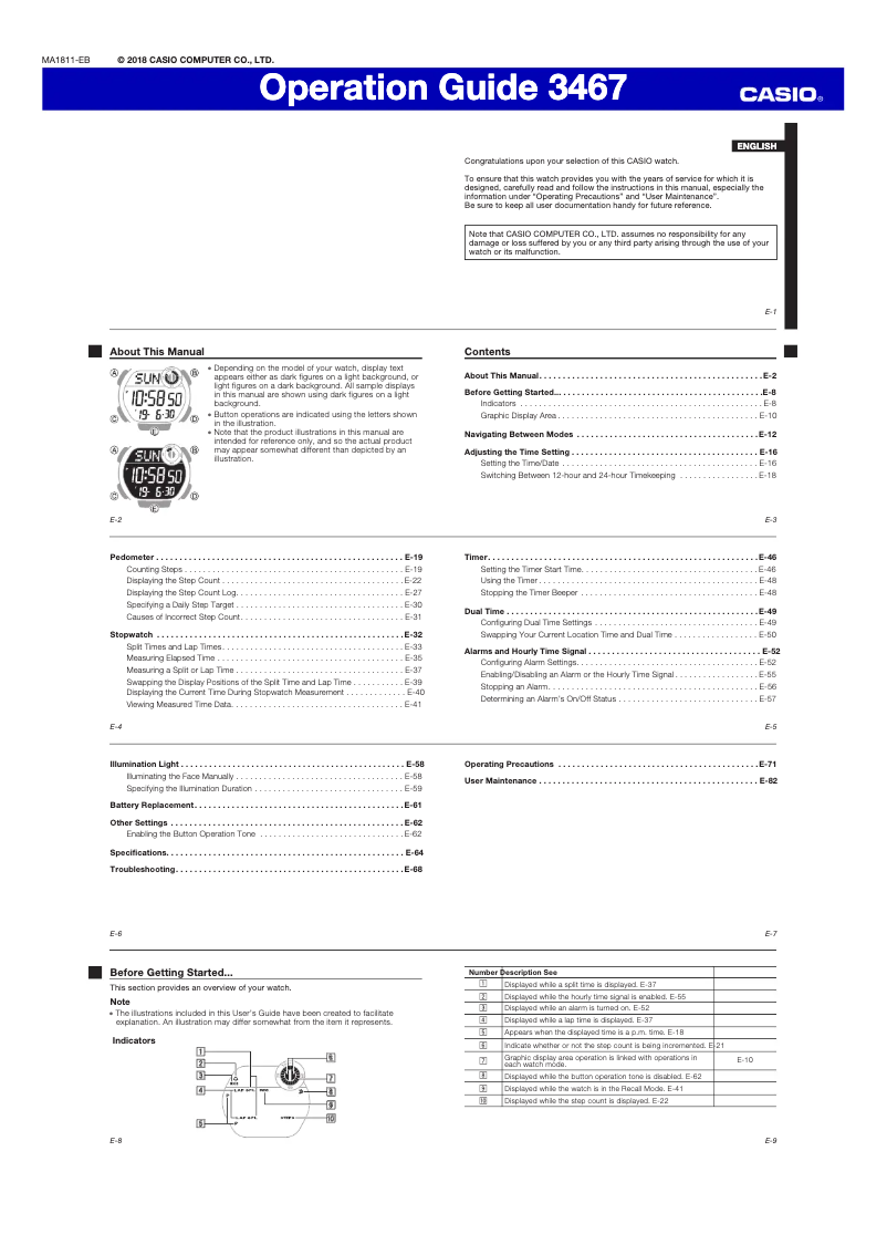 Image de la première page du manuel de l'appareil Collection LWS-2000H-1AVEF