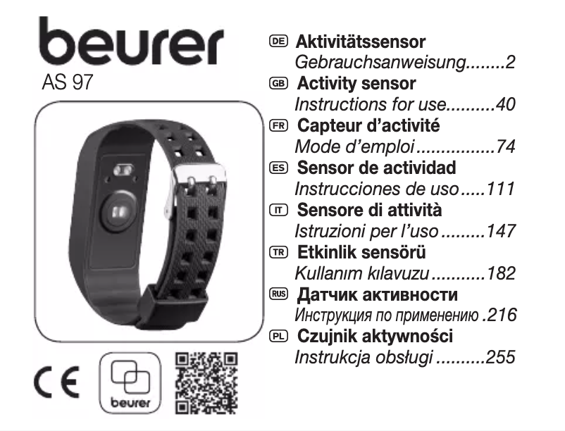 Page 1 de la notice Manuel utilisateur Beurer AS 97