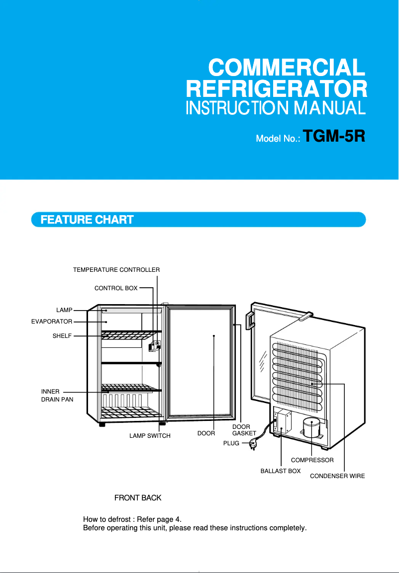 Image de la première page du manuel de l'appareil TGM-5R