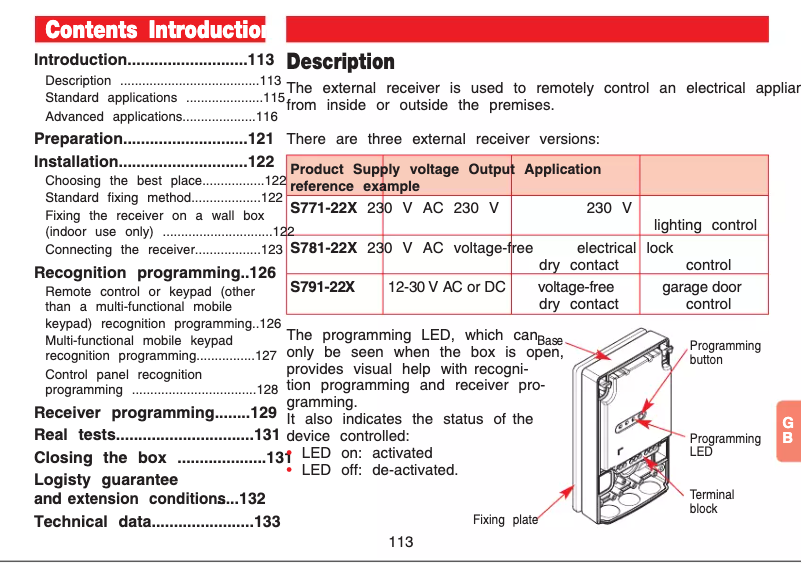 Page 1 de la notice Manuel utilisateur Hager S791-22X