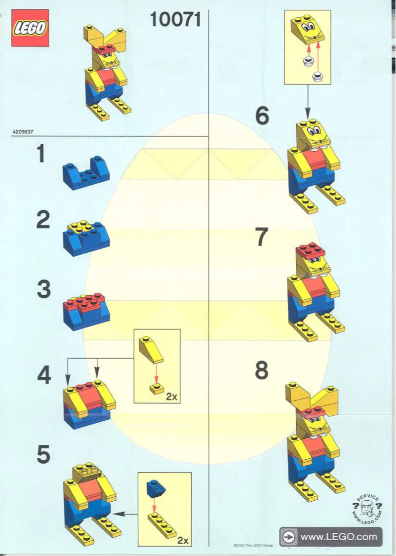 Page 1 de la notice Manuel utilisateur Lego Bunny