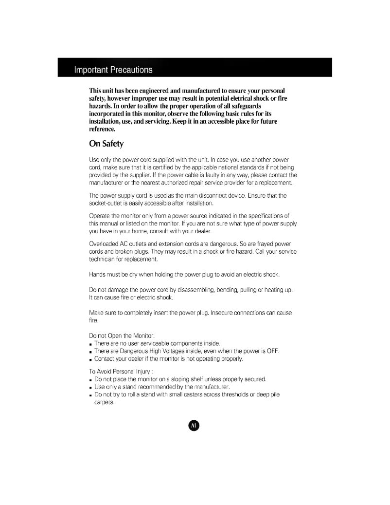 Page n°1 - Manuel utilisateur LG E701S