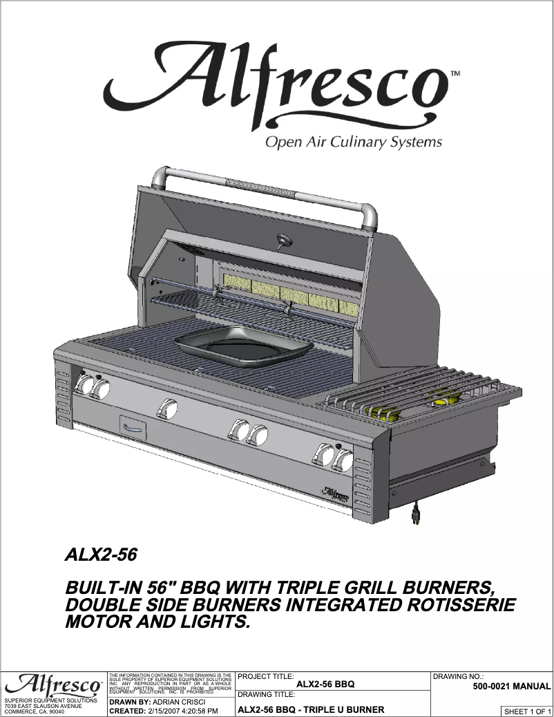 Page n°1 - Manuel utilisateur Alfresco ALX2-56RFG