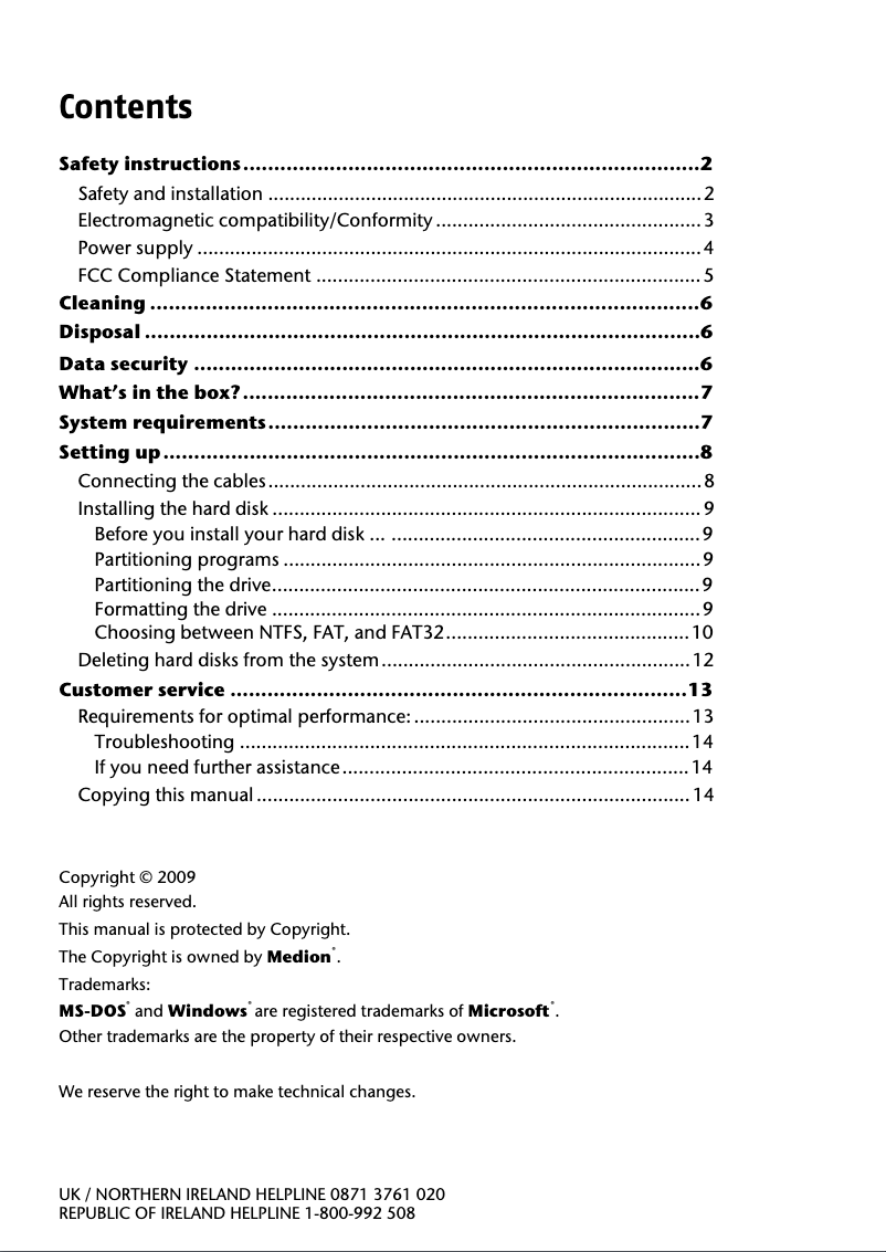 Page 1 de la notice Manuel utilisateur Medion P83741 (MD 90131)