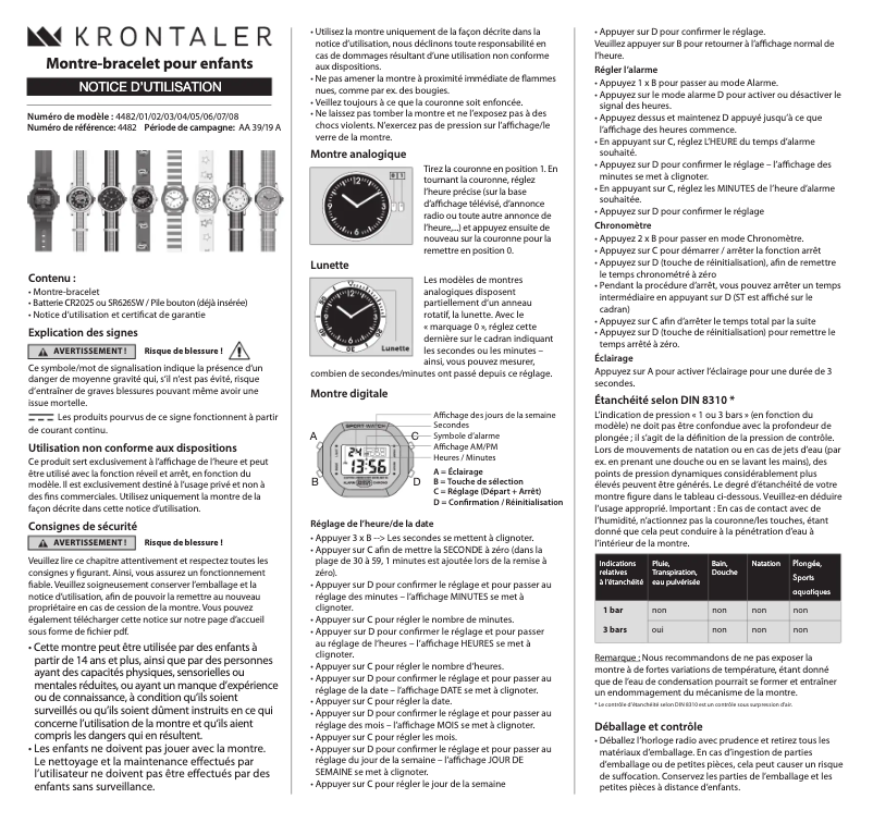 Image de la première page du manuel de l'appareil 4482