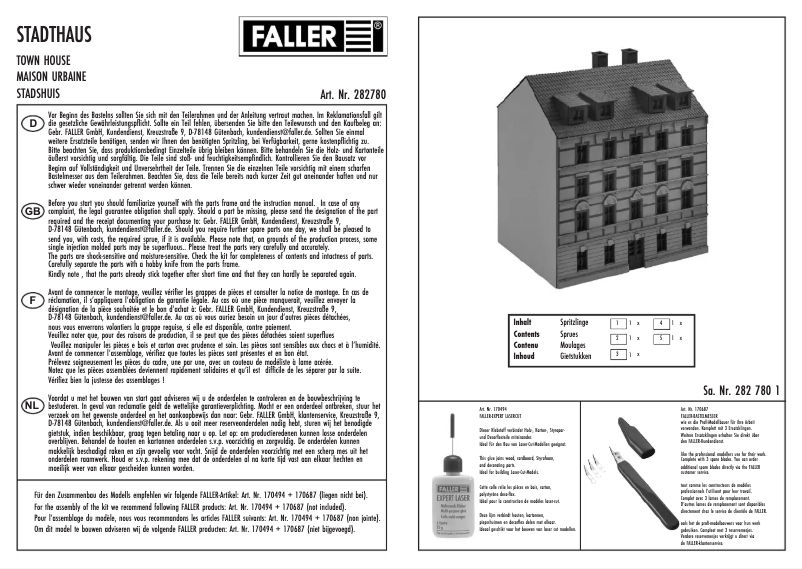 Page n°1 - Manuel utilisateur Faller 282780