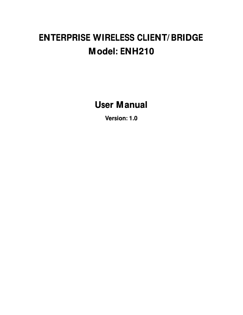 Page 1 de la notice Manuel utilisateur EnGenius ENH210