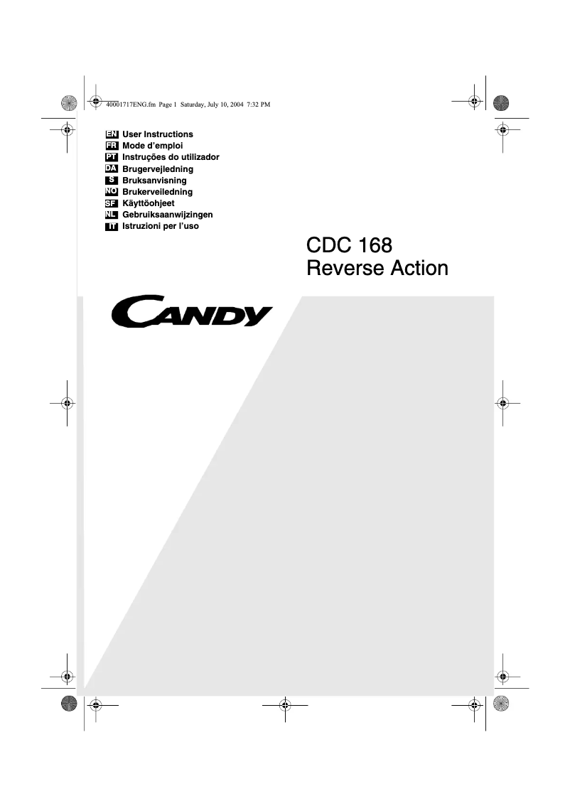 First page image of the manual for CDC 168-SY