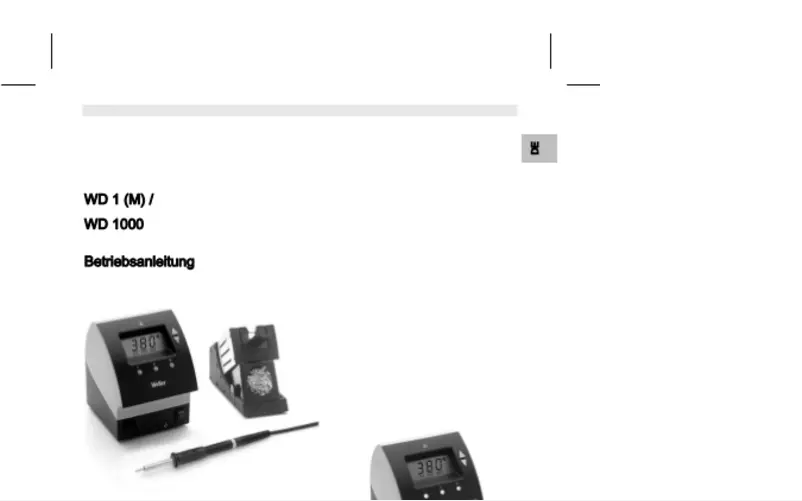 Image de la première page du manuel de l'appareil WD 1