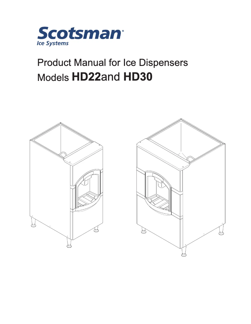 Page 1 de la notice Manuel utilisateur Scotsman HD30B-1