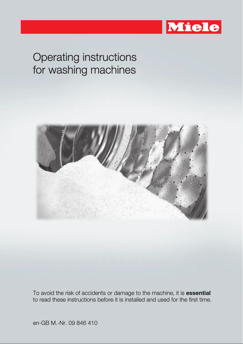 Page n°1 - Manuel utilisateur Miele WMR 560 WPS