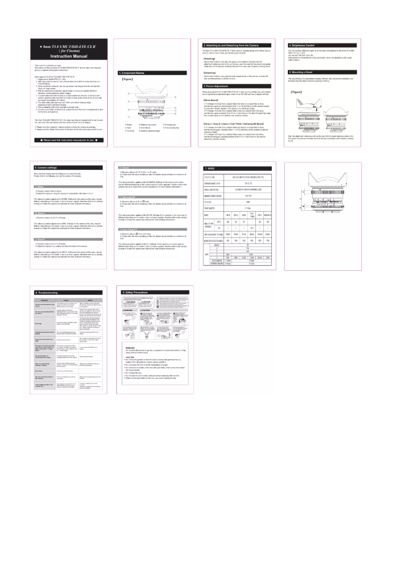 Page n°1 - Manuel utilisateur Rokinon Digital Photo FE8M-O