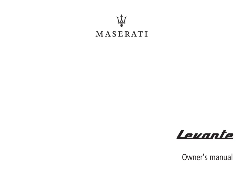Page n°1 - Manuel utilisateur Maserati Levante (2019)