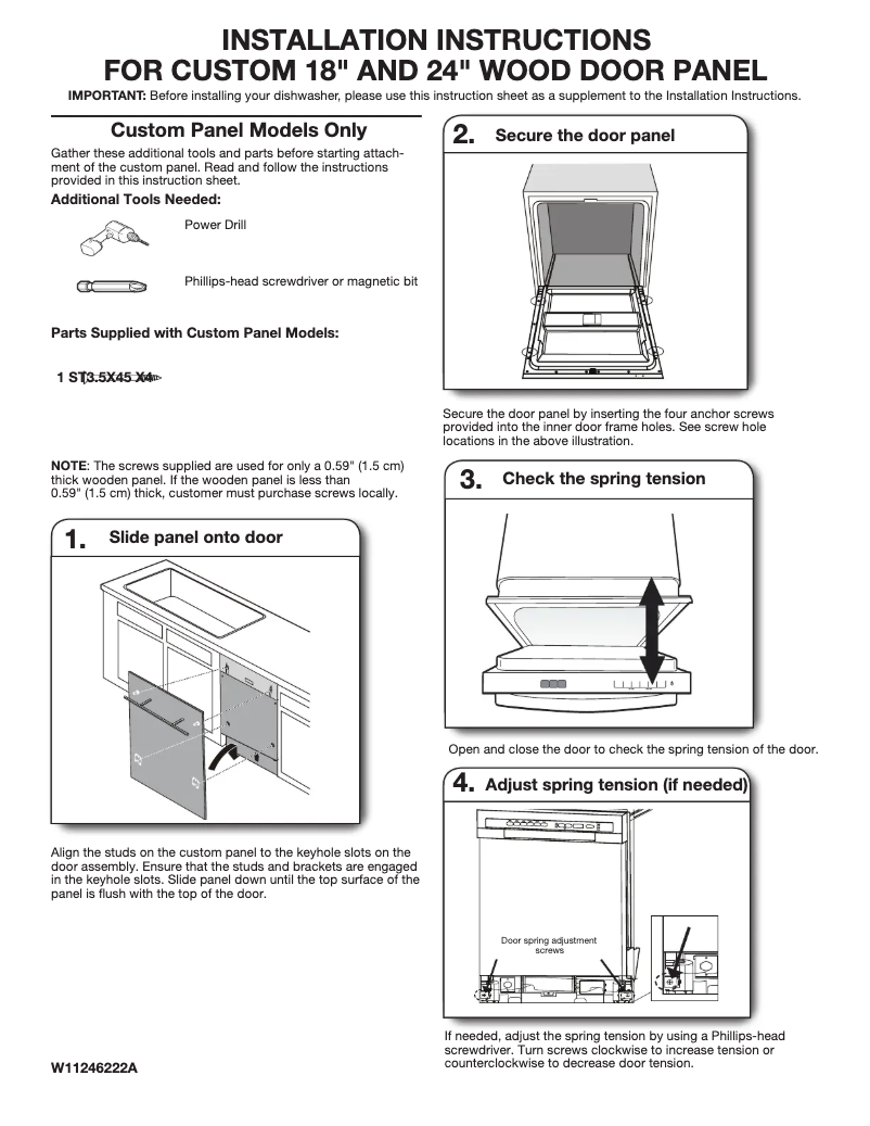 Page n°1 - Guide d'installation JennAir JDTFS24HL