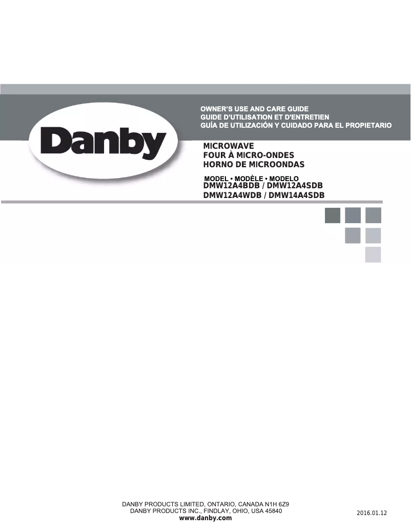 Page n°1 - Mode d'emploi Danby DMW12A4BDB