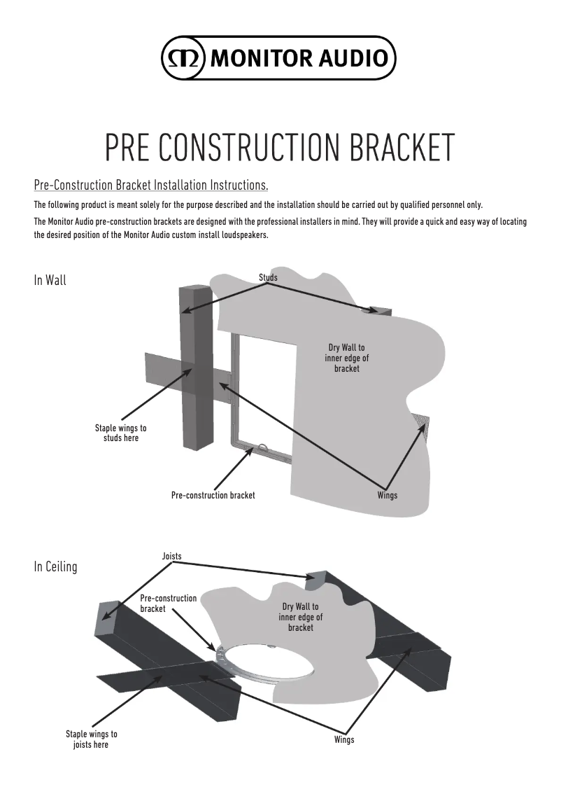 Page 1 de la notice Manuel utilisateur Monitor Audio CB5