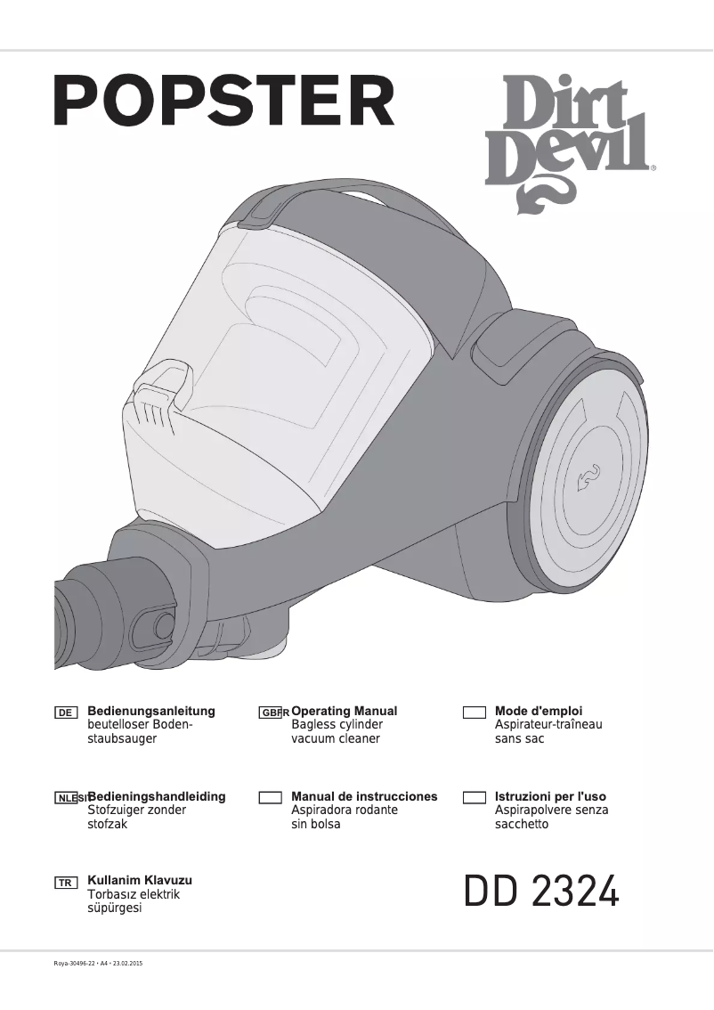Page n°1 - Manuel utilisateur Dirt Devil Popster DD2324