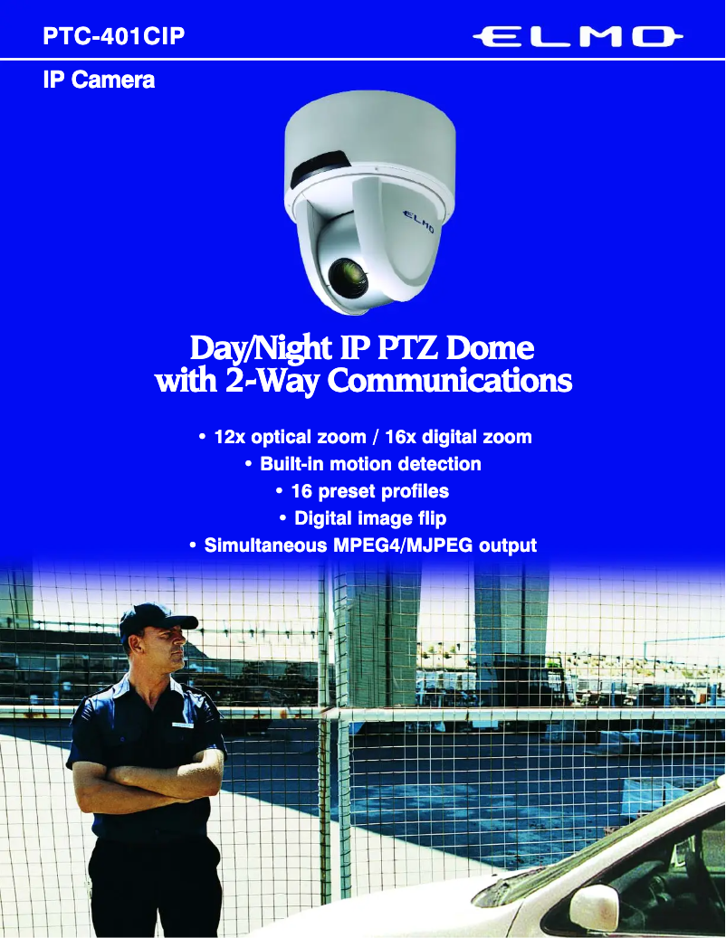 Página 1 del manual Ficha técnica Elmo PTC-401C IP