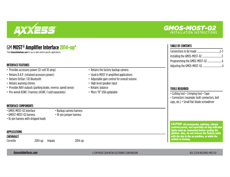 Image de la première page du manuel de l'appareil GMOS-MOST-02