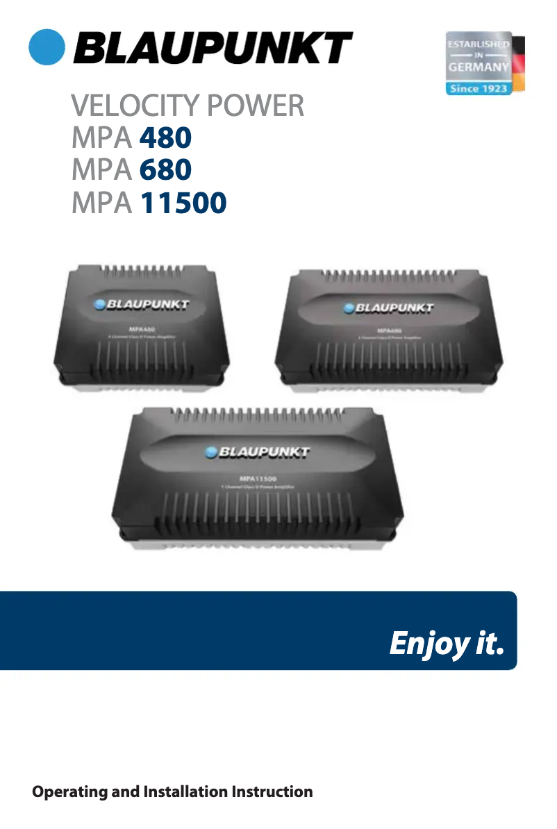 Page 1 de la notice Manuel utilisateur Blaupunkt MPA 11500
