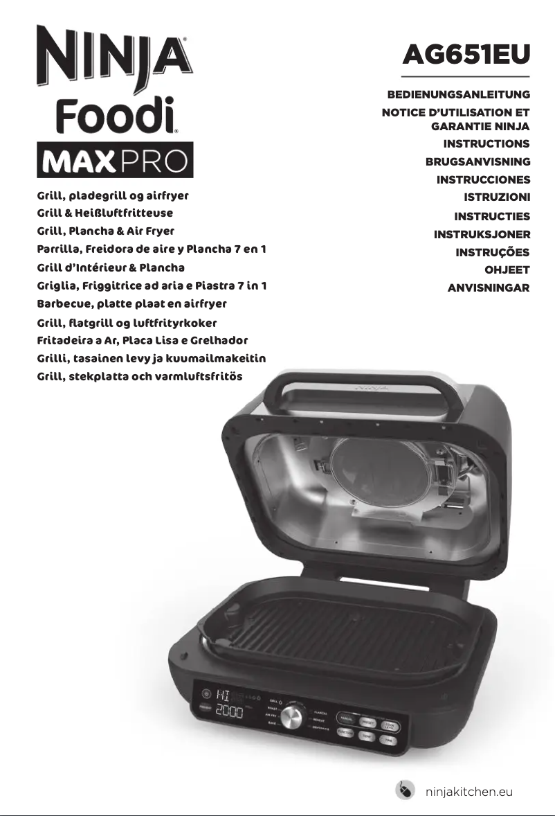 Image de la première page du manuel de l'appareil Foodi max Pro AG651EU