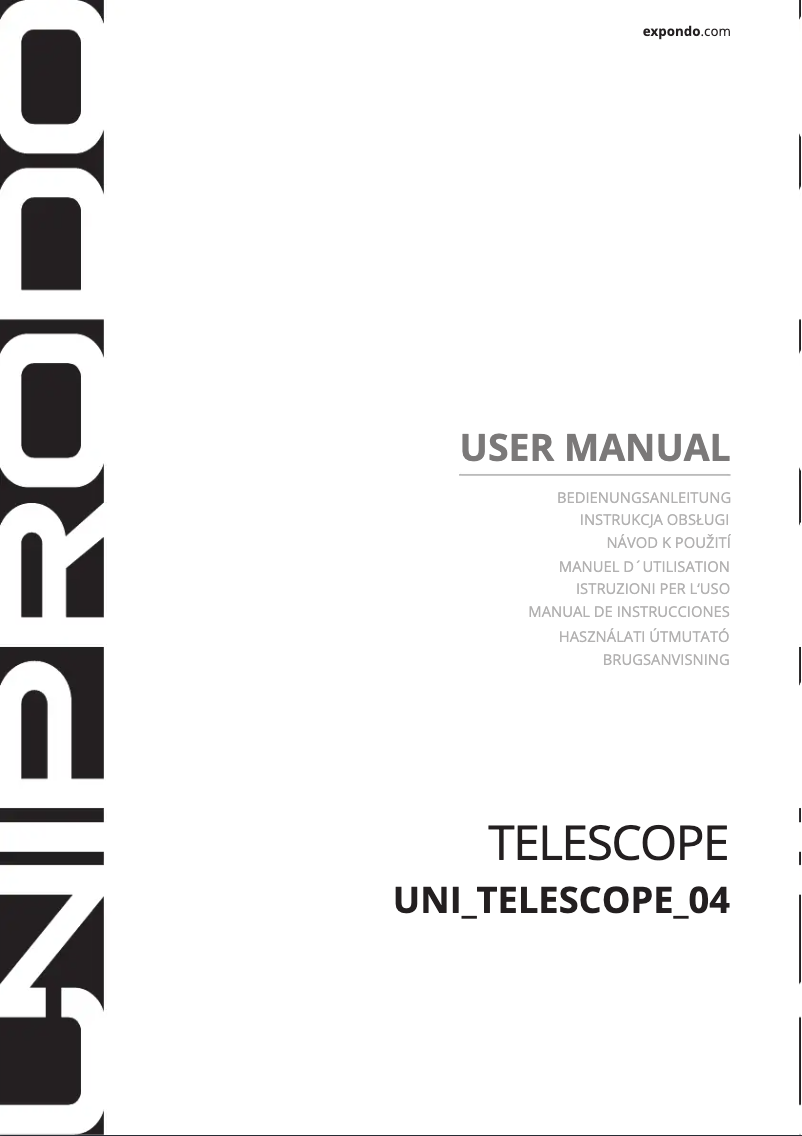 Page 1 de la notice Manuel utilisateur Uniprodo UNI_TELESCOPE_04