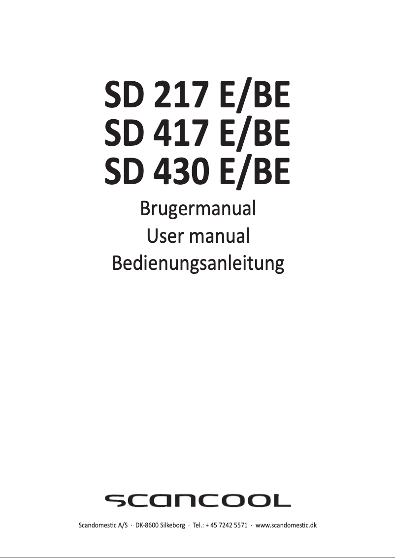 Page n°1 - Manuel utilisateur Scancool SD 417 BE