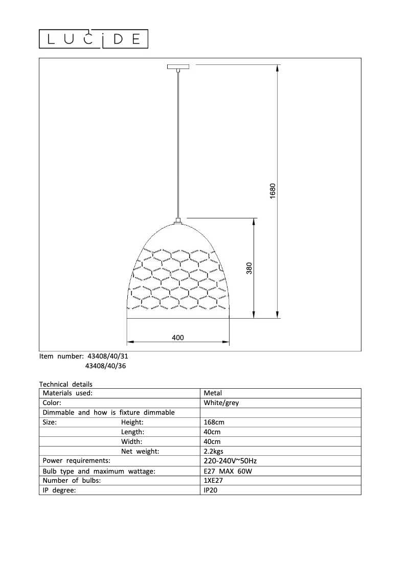 Image de la première page du manuel de l'appareil Galla 43408/40/31