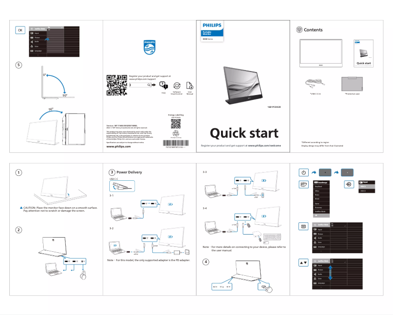 Page 1 of the manual Quick Start Guide Philips 16B1P3302D
