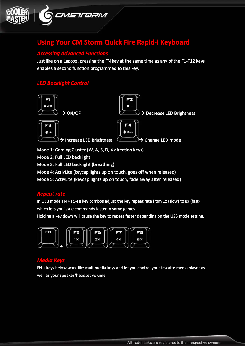 Image de la première page du manuel de l'appareil CM Storm Quick Fire Rapid-I