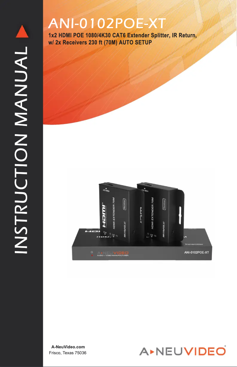 Page n°1 - Manuel utilisateur A-NeuVideo ANI-0102POE-XT