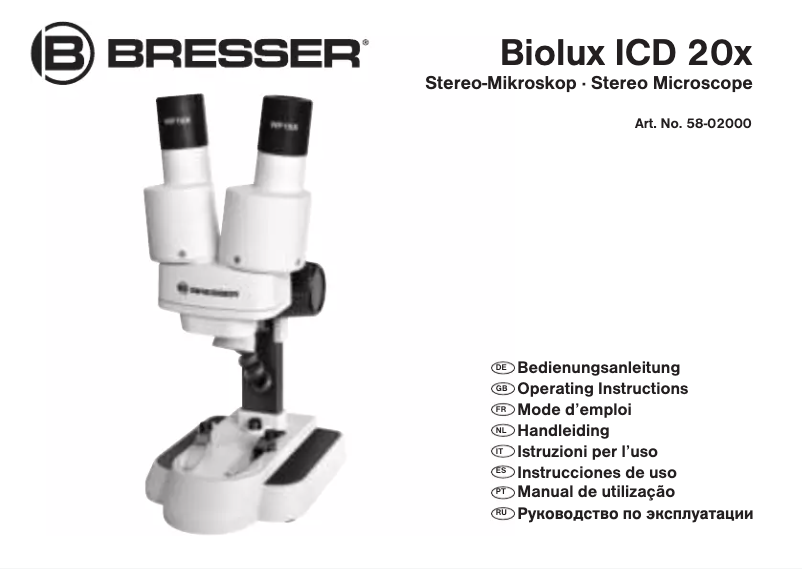 Page n°1 - Manuel utilisateur Bresser Biolux ICD