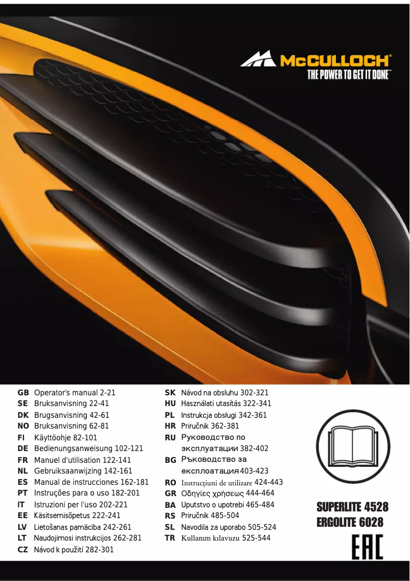 Page 1 of the manual User Manual McCulloch Ergolite 6028