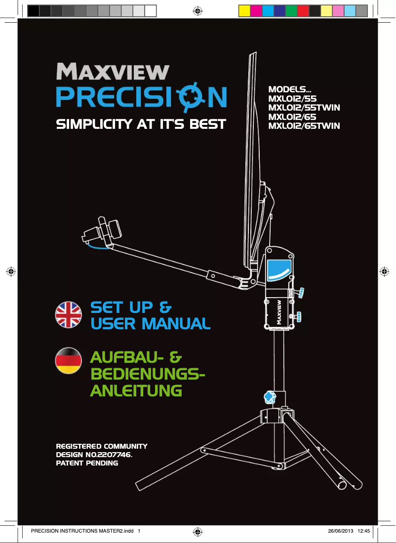 Image de la première page du manuel de l'appareil Precision MXL012-55TWIN