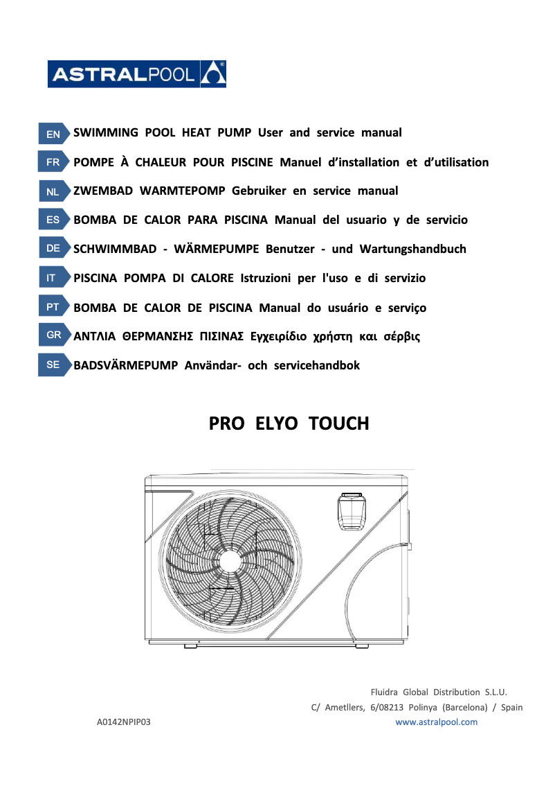 Image de la première page du manuel de l'appareil Pro Elyo Touch