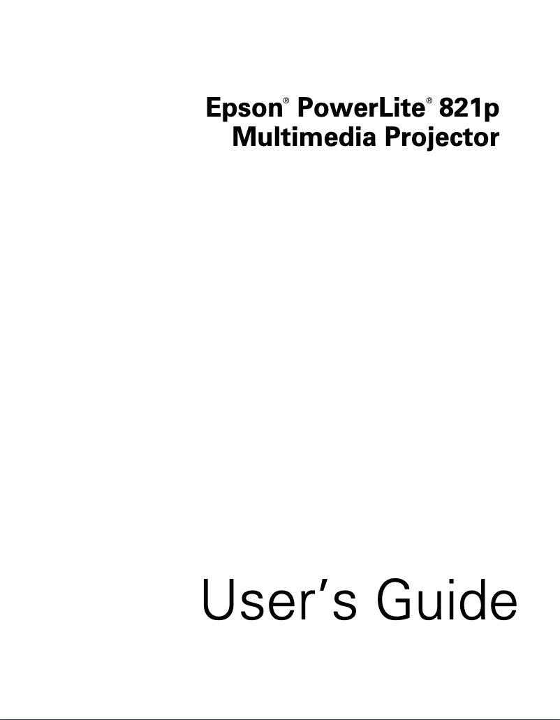 Image de la première page du manuel de l'appareil PowerLite 821p
