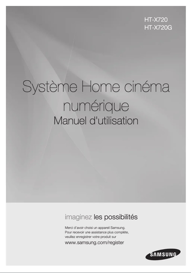 Page 1 de la notice Manuel utilisateur Samsung HT-X720G