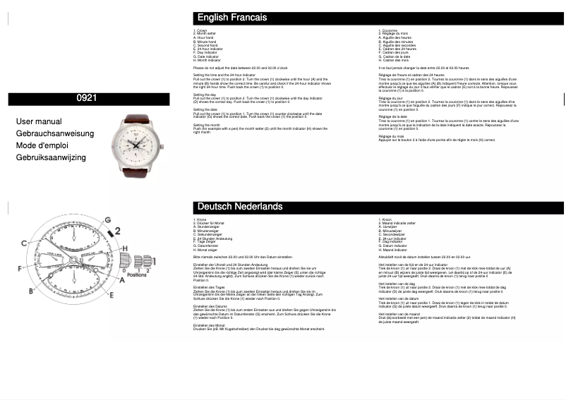 Page n°1 - Manuel utilisateur Davis 0921
