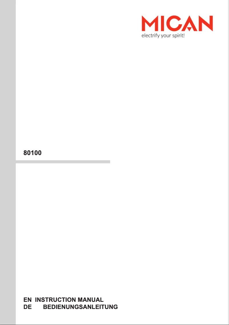 Image de la première page du manuel de l'appareil 80100