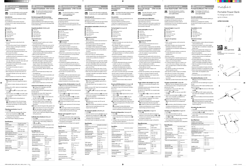 Page 1 de la notice Manuel utilisateur Nedis UPBK10002BK