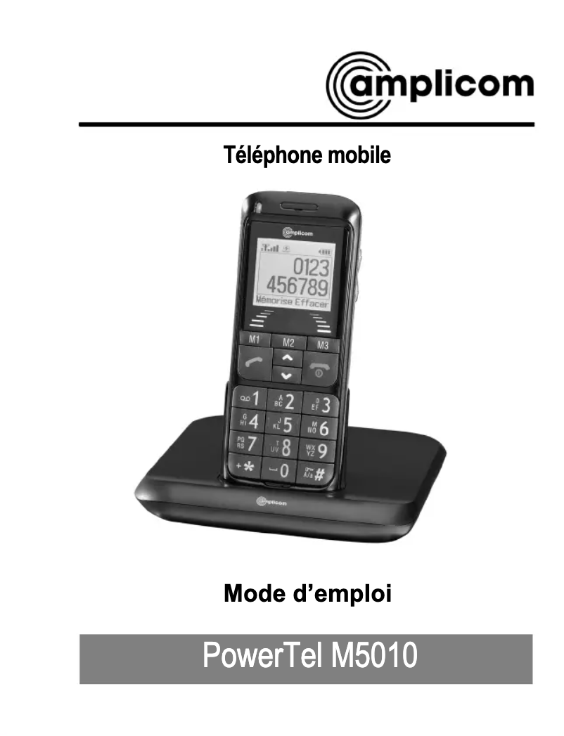 Image de la première page du manuel de l'appareil Powertel M5010