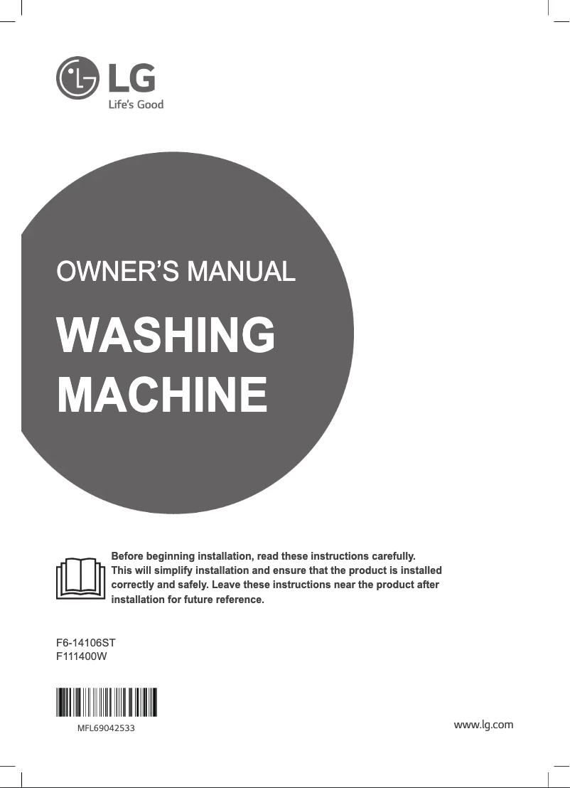 Page 1 de la notice Manuel utilisateur LG F6-14106ST