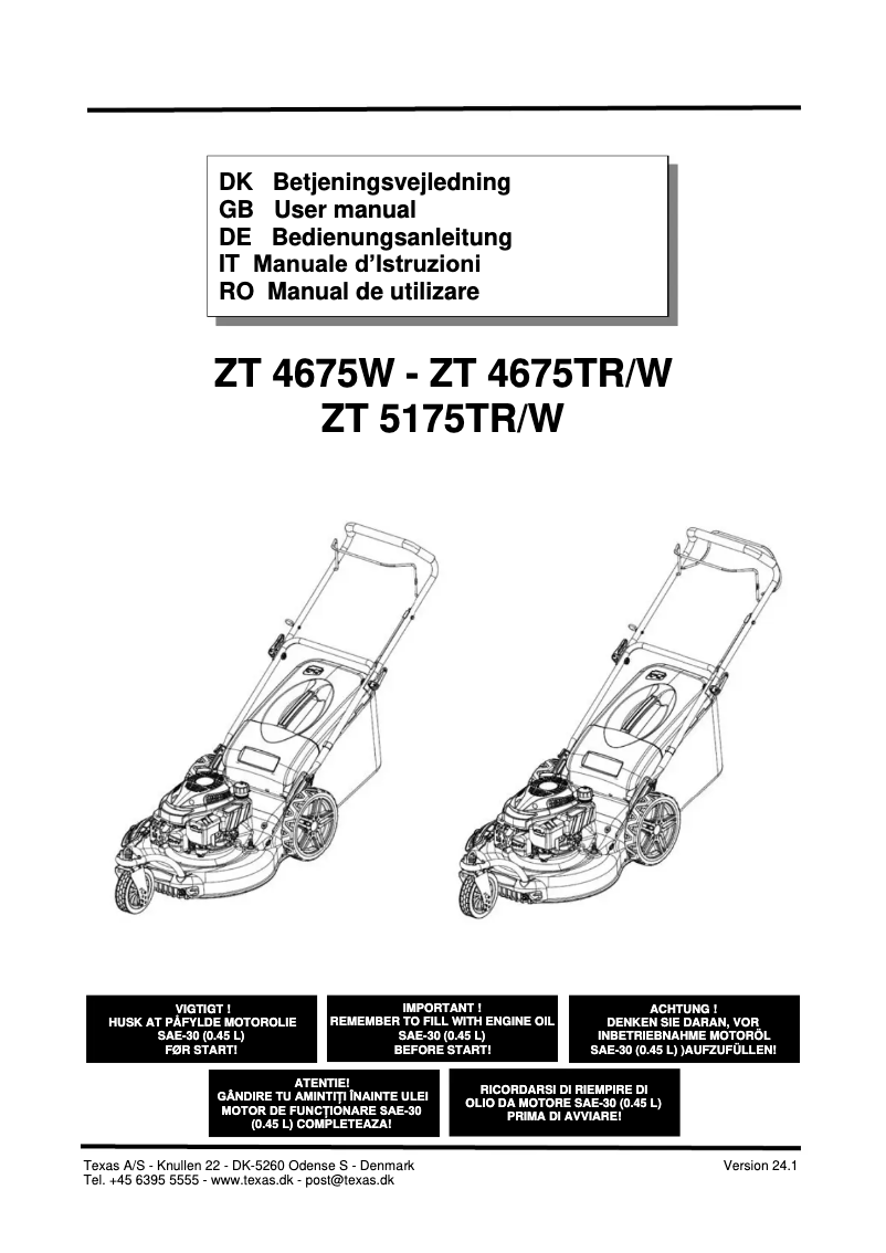 Page 1 de la notice Manuel utilisateur Texas ZT 4675W