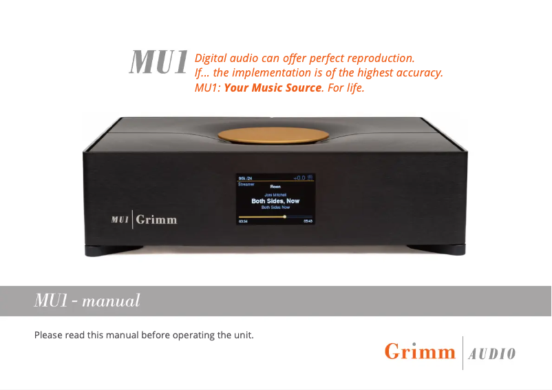 Página 1 del manual Manual de usuario Grimm Audio MU1