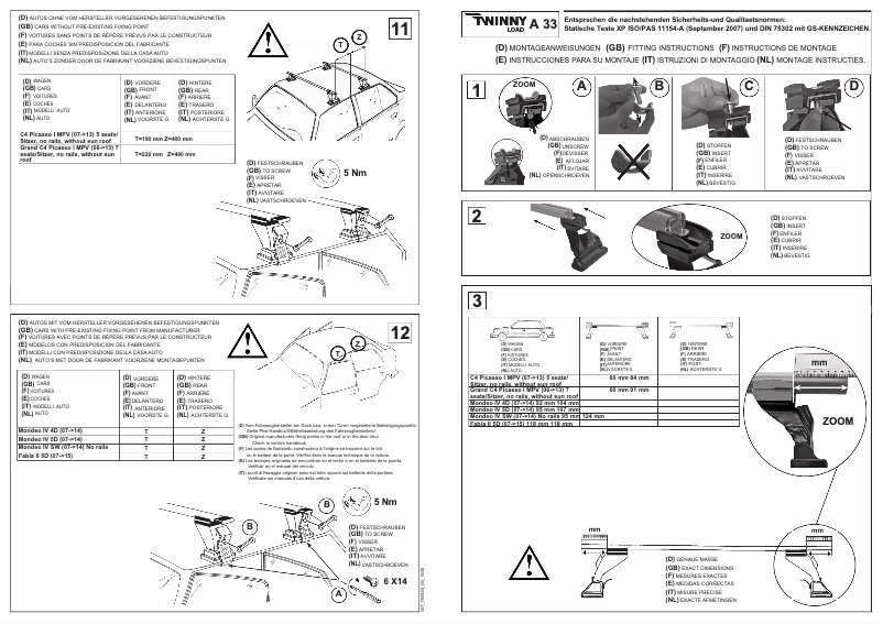 Page 1 de la notice Manuel utilisateur Twinny Load A 33