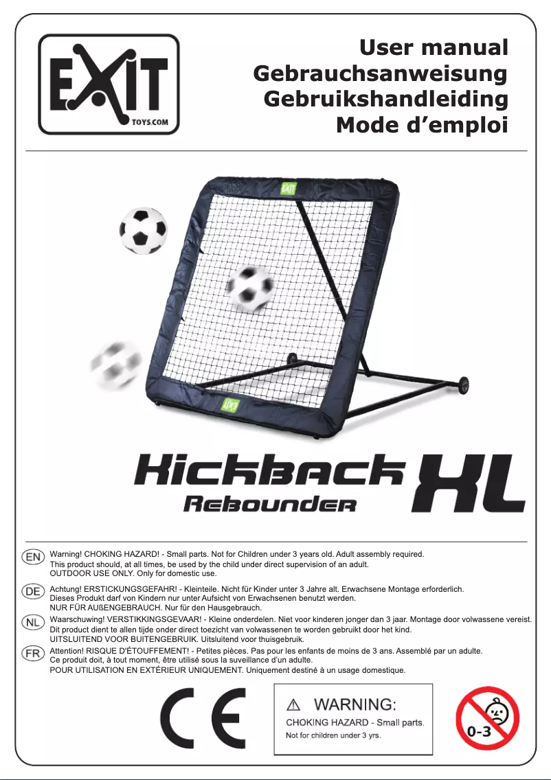 Page 1 de la notice Manuel utilisateur EXIT Kickback Rebounder XL