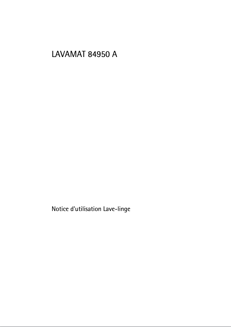 Page n°1 - Manuel utilisateur AEG L84950A