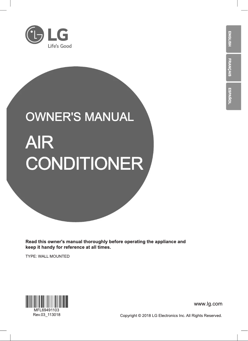 Page n°1 - Manuel utilisateur LG LSN180HEV2